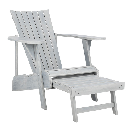 Safavieh Outdoor Merlin Adirondack PAT6760 Quick Start Manual
