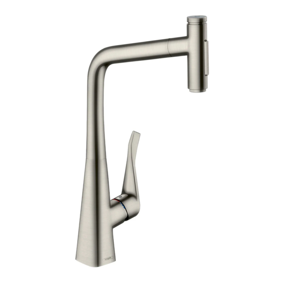 Hans Grohe Metris Select Prep 14848 1 Series Installation/User Instructions/Warranty
