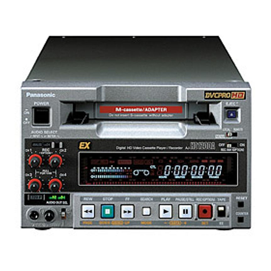 Panasonic AJHD1200A - DVCPRO HD VTR Manuals