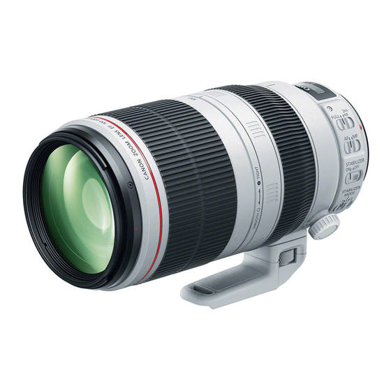 Canon EF100-400mm f/4.5-5.6L IS II USM Lens Instructions For Use Manual