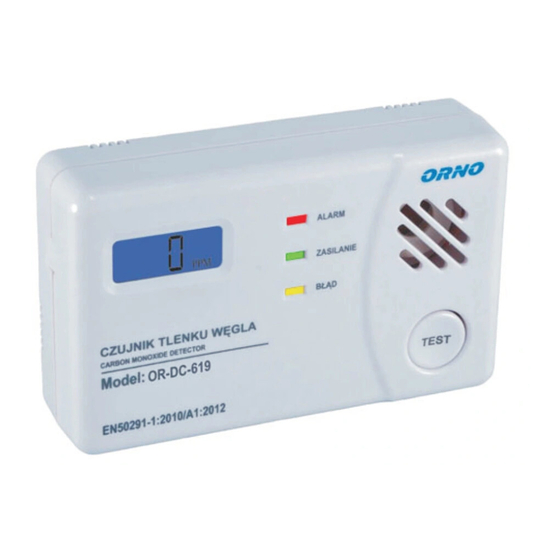 Orno OR-DC-619 Carbon Monoxide Detector Manuals