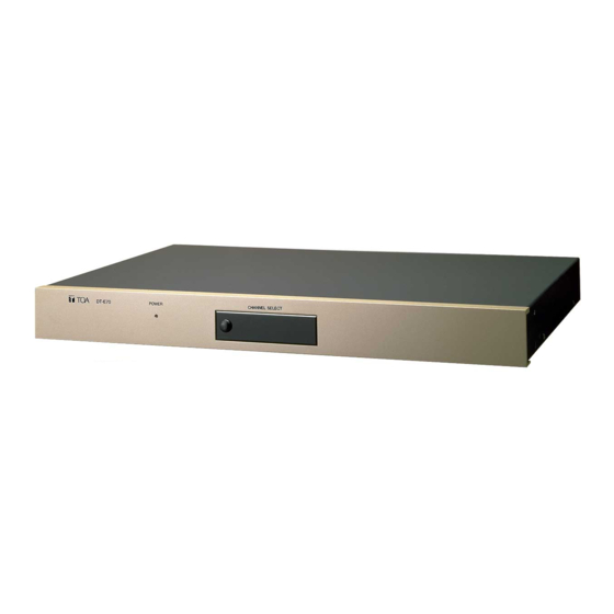Toa DT-E70 Installation Manual