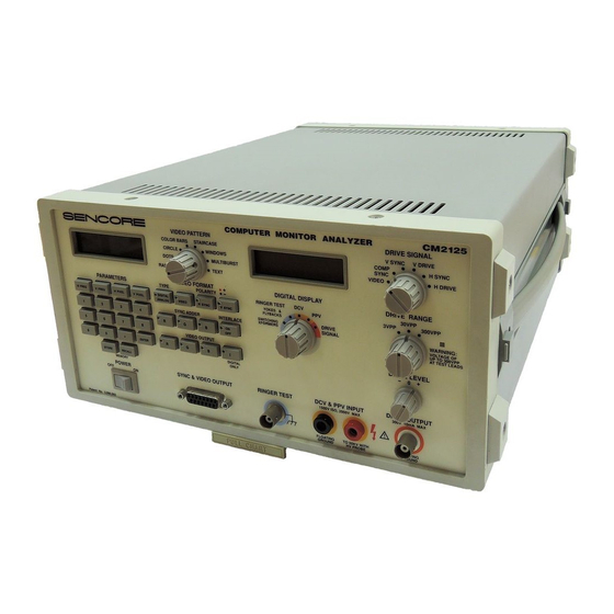 Sencore cm2125 Operation And Application Manual