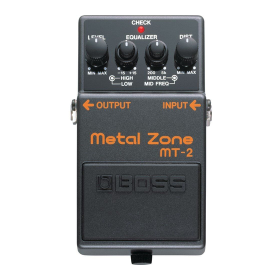 Boss Metal Zone MT-2 Instructions