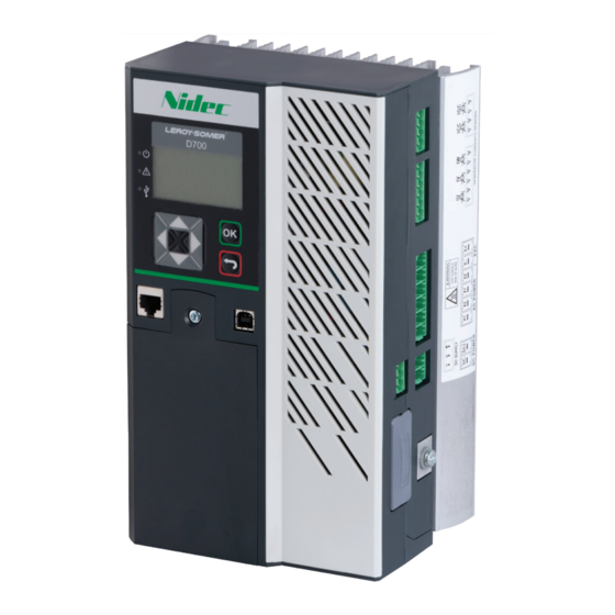 Nidec D700 Installation And Maintenance Manual