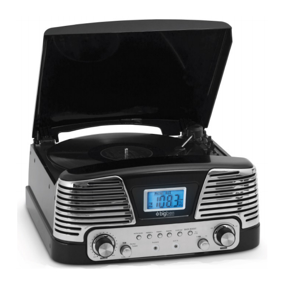 Bigben TD016 Vinyl Turntable Black Manuals