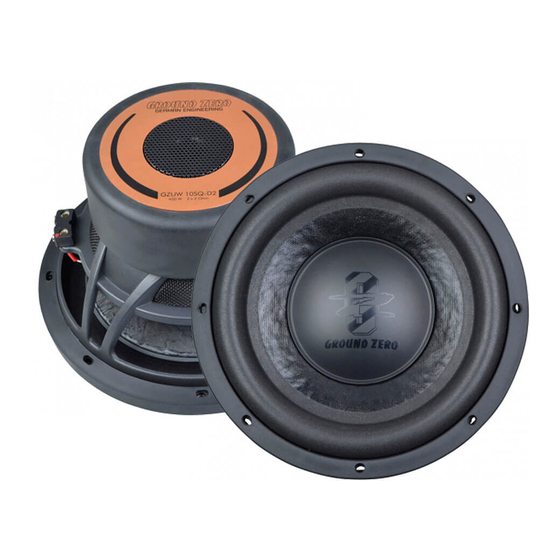 Ground Zero GZUW 10SQ-D2 Owner's Manual