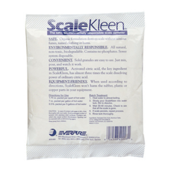 Everpure Scalekleen EV9798-20 Specification Sheet