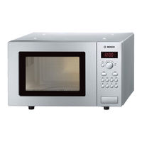 Bosch Microwave Oven Instruction Manual