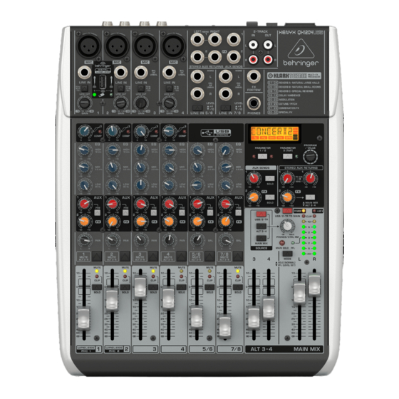 Behringer XENYX QX1204USB Quick Start Manual