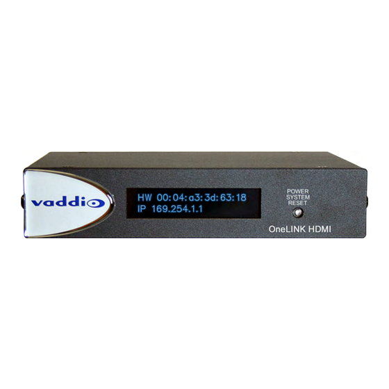 VADDIO ONELINK Installation And User Manual
