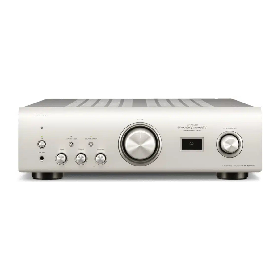 Denon PMA-1600NE - INTEGRATED AMPLIFIER Manual
