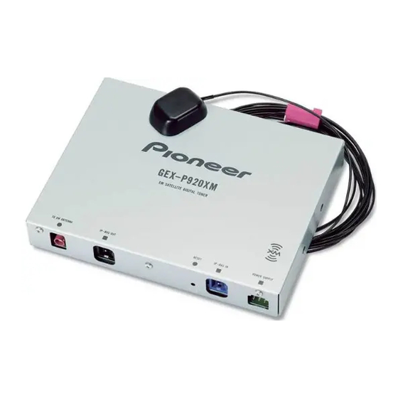 Pioneer GEX-P920XM Operation Manual