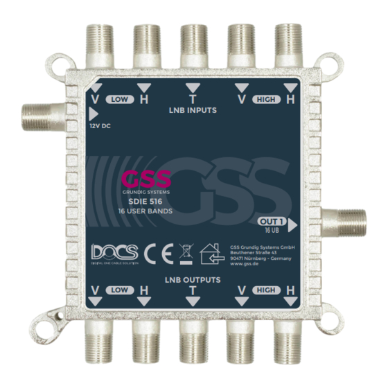 GSS SDIE 516 Manual