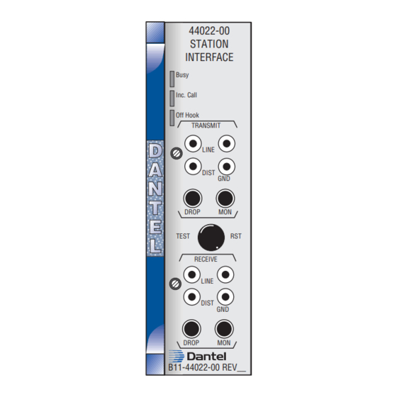 Dantel 44022-00 Installation & Operation Manual