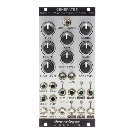 Joranalogue GENERATE 3 Manual