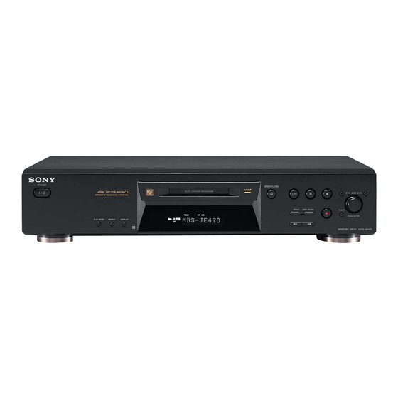 Sony MDS-JE480 Marketing Specifications