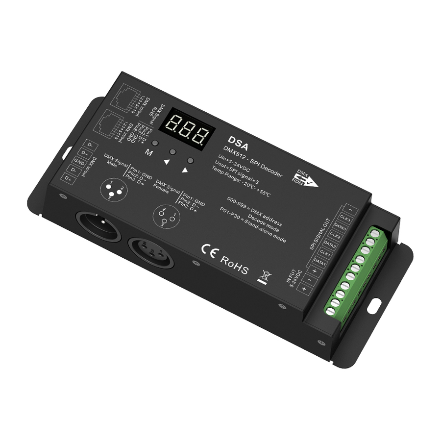 SKYDANCE DSA - DMX512-SPI Decoder And RF Controller Manual