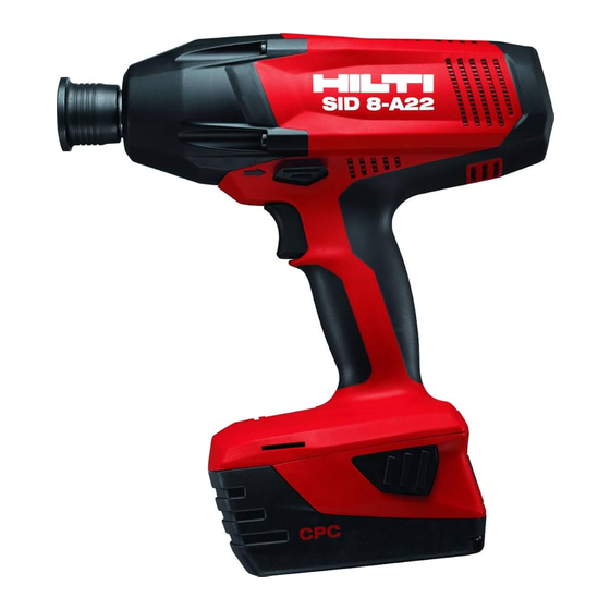 Hilti SID 8-A18 Manuals