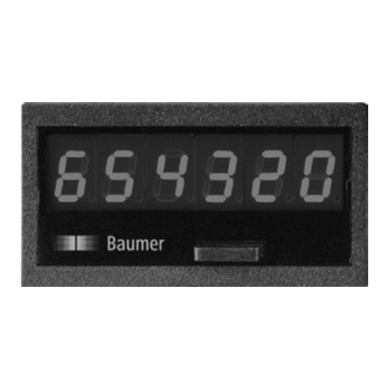 Baumer N 208 Operating Instructions Manual