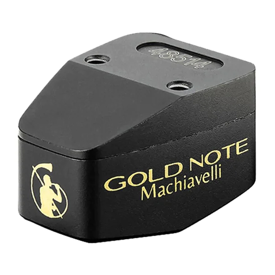 Gold Note Machiavelli Gold MKII Owner's Manual