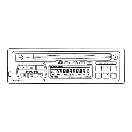 Alpine CDM-7818R Service Manual