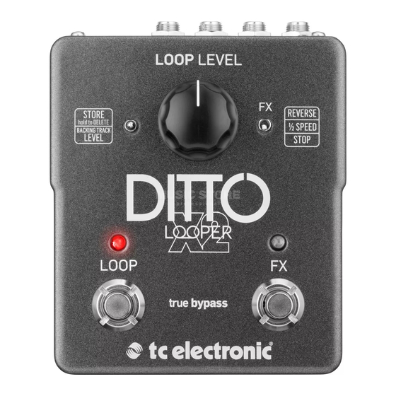 TC Electronic Ditto X2 looper Service Note