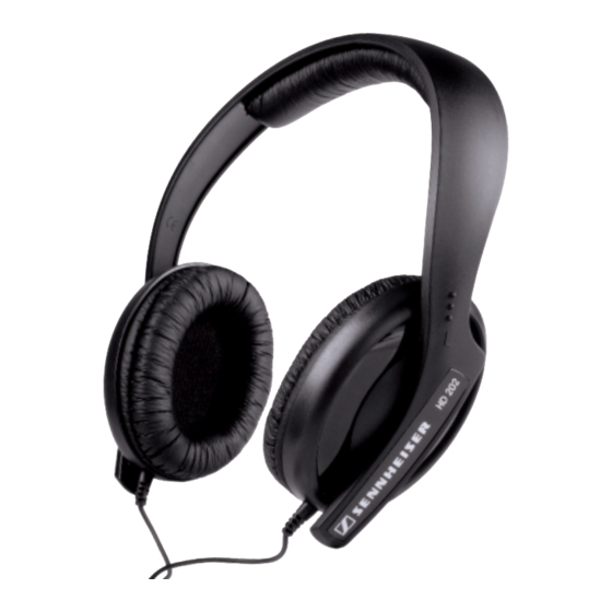 Sennheiser HD 202 Product Sheet