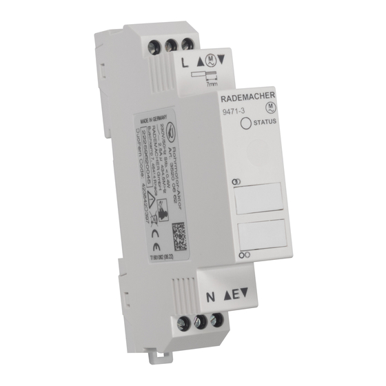 RADEMACHER DuoFern 9471-3 Instruction Manual For The Electrical Connection And For Commissioning