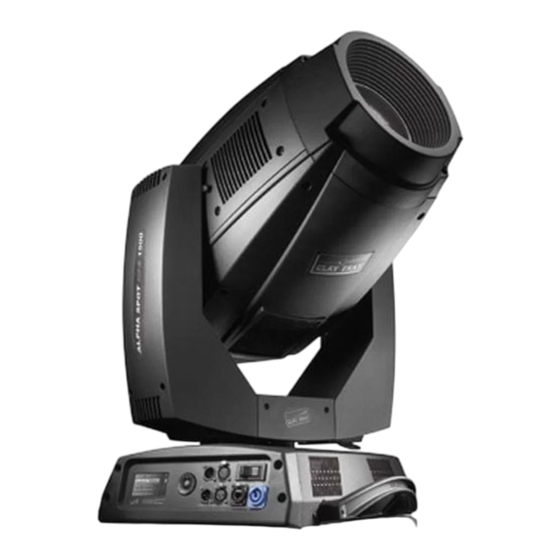 Clay Paky ALPHA SPOT HPE 1500 ST Instruction Manual
