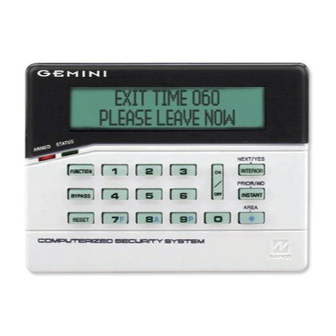 NAPCO Gemini GEM-P1632 Programming Instructions Manual