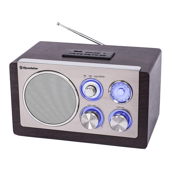 User Manuals: Roadstar HRA-1345US Retro FM Radio