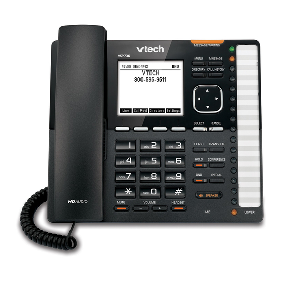 VTech ErisTerminal SIP Deskset VSP736 Administrator And Provisioning Manual