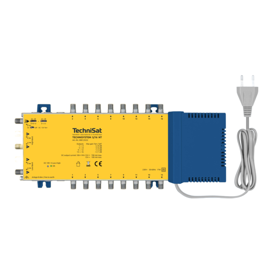 TechniSat TECHNISYSTEM 5/16 NT Quick Start Manual