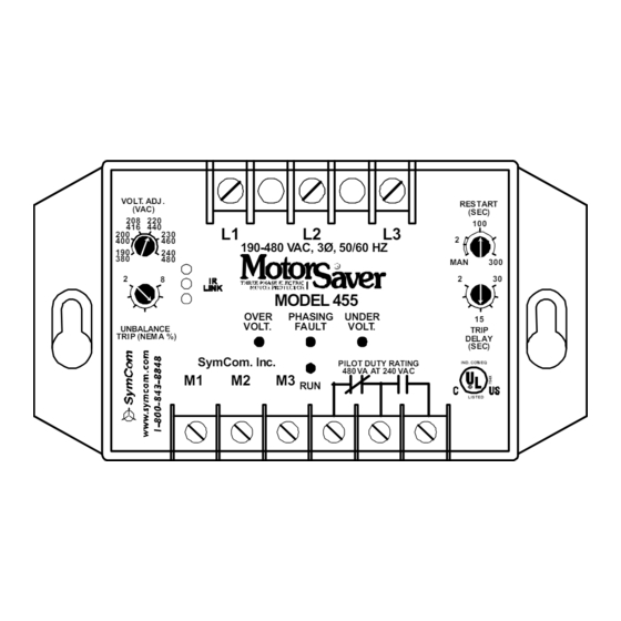Motor Saver SYMCOM'S MOTORSAVER 455 Installation Instructions