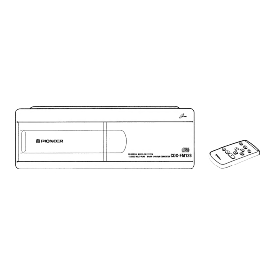 Pioneer CDX-FM128 Owner's Manual