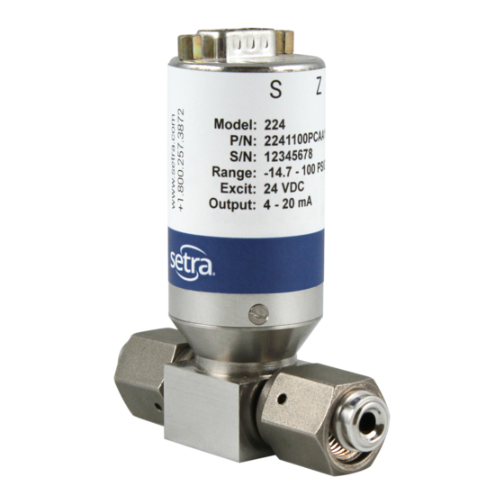 Setra Systems 224 Installation Manual