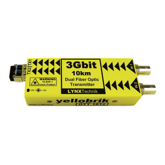 LYNXTechnik Yellobrik OTT 1812 Quick Reference