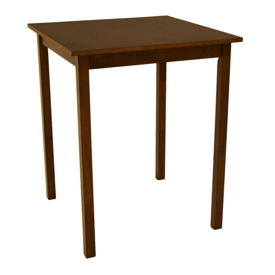ZENVIDA Betty Mid Cent Pub Table Square 295-BETTYTBL-SQR Assembly Instructions