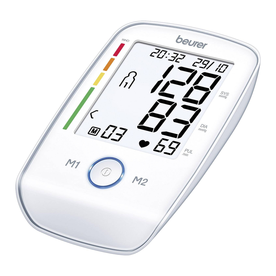 Beurer BM 45 - Upper arm blood pressure monitor Manual
