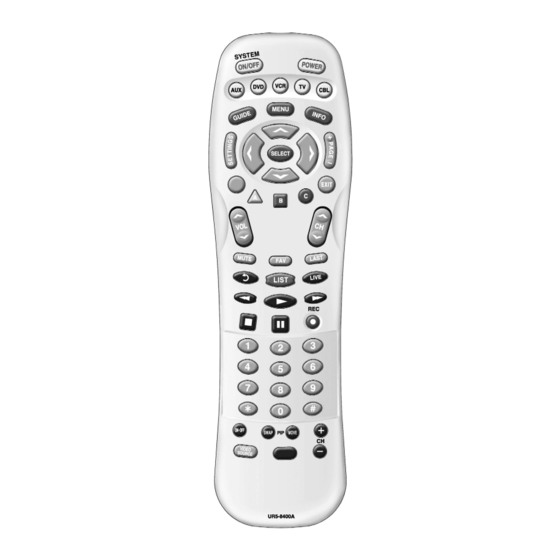Universal Remote Control UR5-8400A Operating Instructions