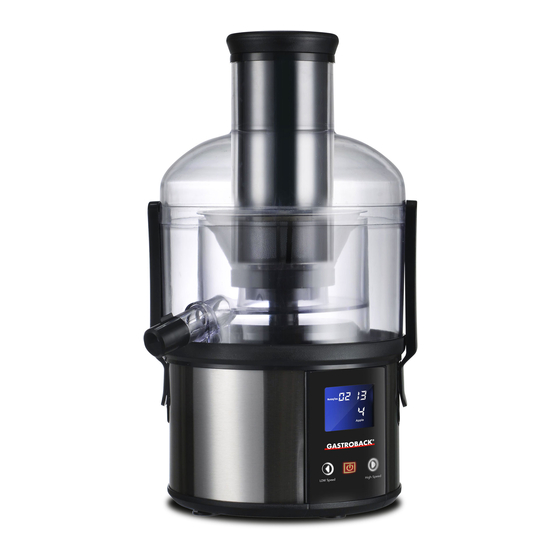 Gastroback Easy Juicer Fun Operating Instructions Manual