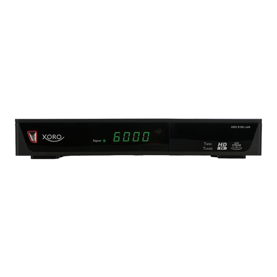 Xoro HRS9190 Quick Start Manual