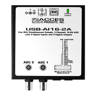 Acces I/O products USB-AI16-2A Hardware Manual