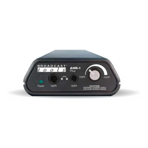 Broadcast Tools AHR-1 Plus Manuals