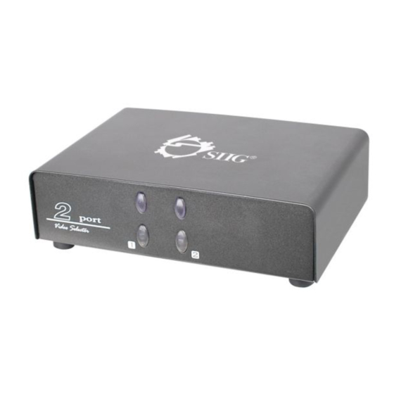 SIIG 2x1 VGA Switch Quick Installation Manual