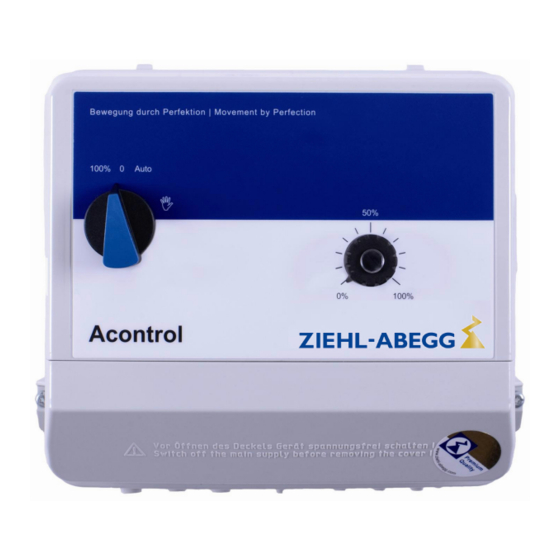 ZIEHL-ABEGG Acontrol PXET6Q Controller Manuals