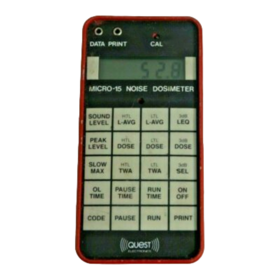 Quest Technologies MICRO-15 Instructions For
