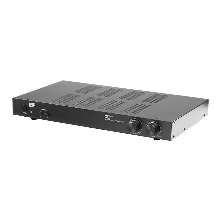 OSD XMP300 - Digital Stereo Power Amplifier Manual