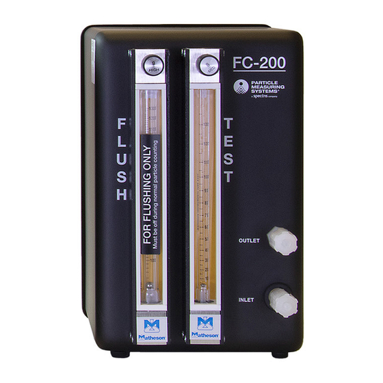 Spectris PARTICLE MEASURING SYSTEMS FC-100 Manuals